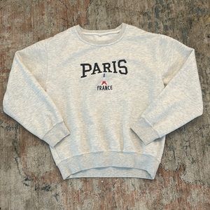 Paris, France, crewnecks, white and gray